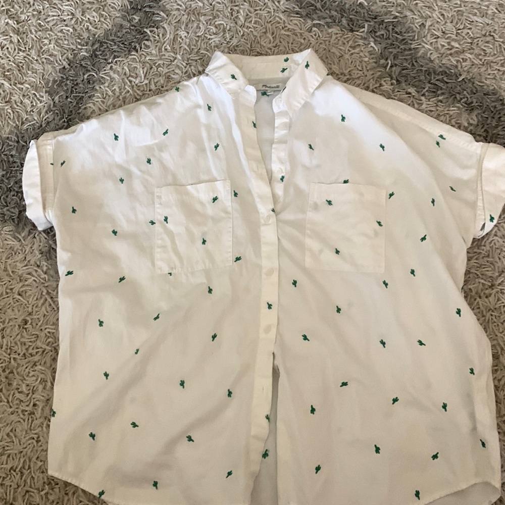 Madewell Cactus Shortsleeved Buttondown - Small